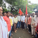 Sugarcane farmers protesting against the staggered payment system for their crops.